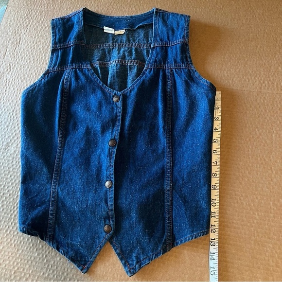 Montgomery Ward Vintage denim Vest, 100%Cotton, snaps closure, size M/L - Picture 8 of 9